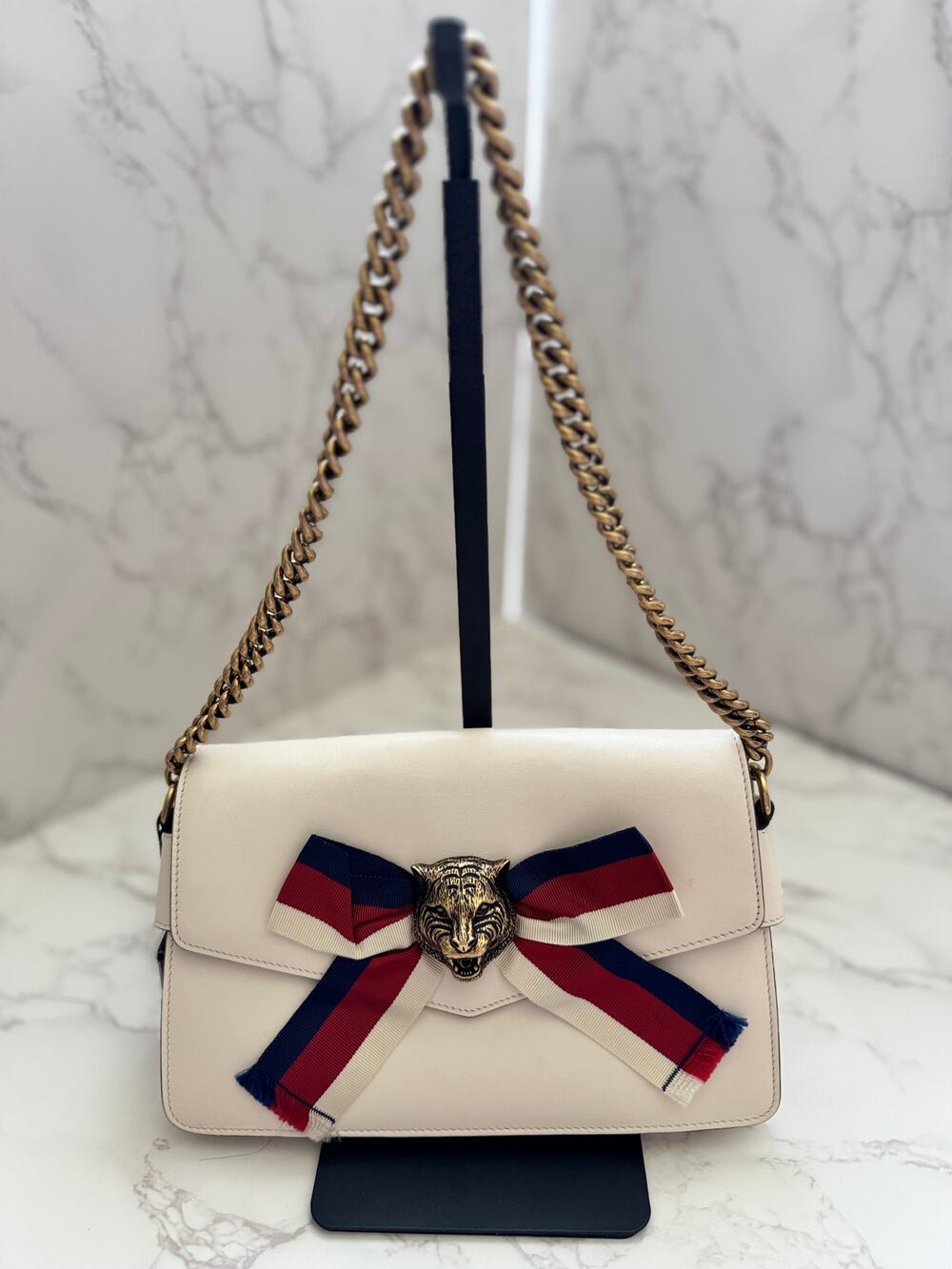 Gucci Animalier Broadway Bow Flap Bag with Chain Strap